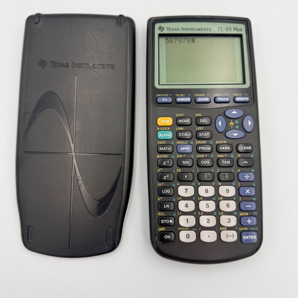 Texas Instruments TI-83 Plus Graphing Calculator Black with Cover Tested Working